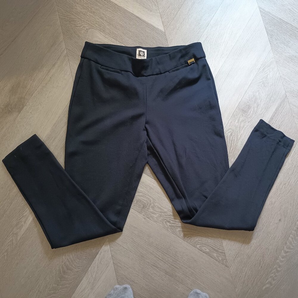 Ann Taylor Navy Pull-On Pants